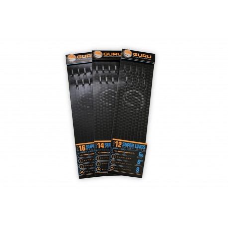 Guru Ready Tied 6" Super LWGS Pole Rig Hooks To Nylon