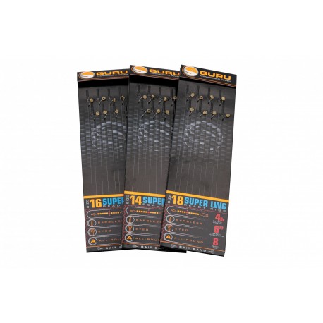 Guru Ready Tied 6" Super LWGS Bait Band Hooks To Nylon