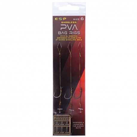 ESP Ready Tied Barbless Solid PVA Bag Rigs