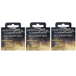 Drennan Acolyte Hooks to Fluorocarbon - Barbless Silverfish