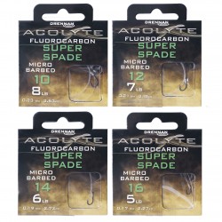 Drennan Acolyte Hooks to Fluorocarbon - Micro Barbed Super Spade