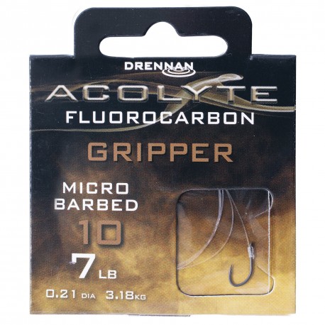 Drennan Acolyte Hooks to Fluorocarbon - Micro Barbed Gripper