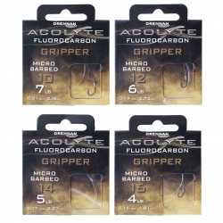 Drennan Acolyte Hooks to Fluorocarbon - Micro Barbed Gripper