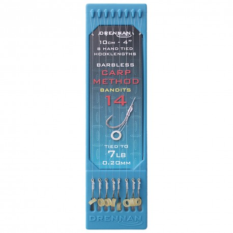 Drennan 4" Plate System Hooklinks - Barbless Carp Method Bandits