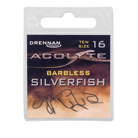 Drennan Acolyte Spade End Hooks - Barbless Silverfish