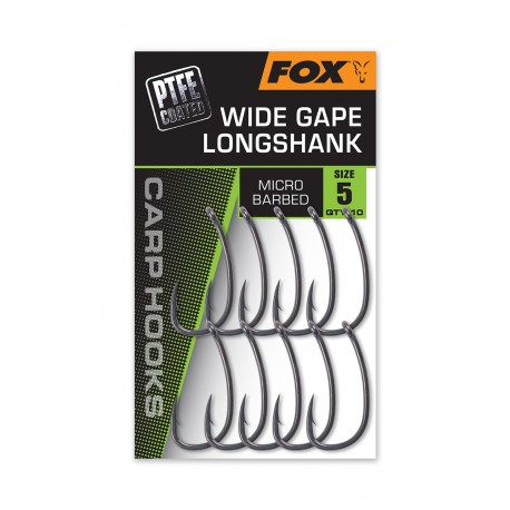 Fox Wide Gape Long Shank PTFE Coated "Carp Hooks"