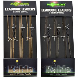 Korda Ready Tied 1m Kable Ring Swivel Leadcore Leaders