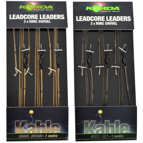 Korda Ready Tied 1m Kable Ring Swivel Leadcore Leaders