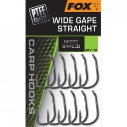 Fox Wide Gape Straight PTFE Coated "Carp Hooks"