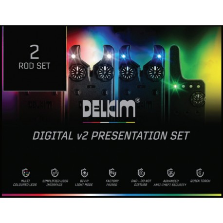 Delkim Txi-D v2 Bite Alarm - 2 Rod Presentation Set
