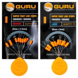 Guru Super Tight Line Stops - Squared Orange
