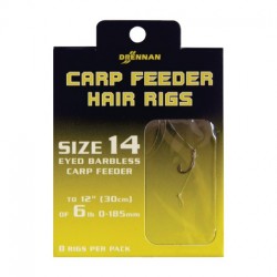 Drennan Carp Feeder Barbless Hair Rigs - All Sizes