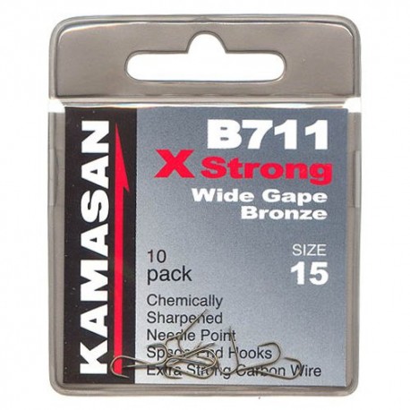 Kamasan B711 Barbed X-Strong Wide Gape Bronze Hooks