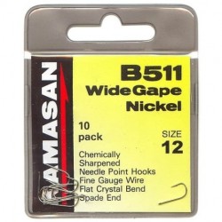 Kamasan B511 Barbed Wide Gape Nickel Hooks - All Sizes