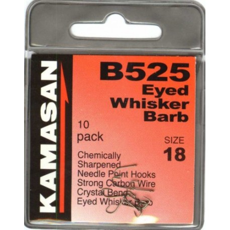 Kamasan B525 Eyed Whisker Barbed Hooks - All Sizes Kamasan B525 Eyed Whisker Barbed Hooks - All Sizes
