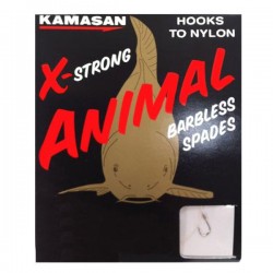 Kamasan Animal X Strong Barbless Spade End Hooks To Nylon - All Sizes