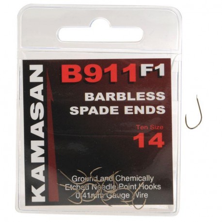 Kamasan B911 F1 Barbless Spade End Hooks