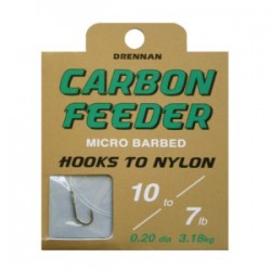 Drennan Carbon Feeder Micro Barbed Hooks To Nylon - All Sizes