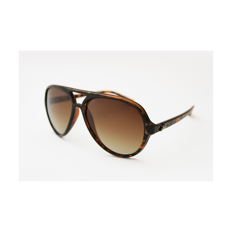 Exec Simple Aviator Sunglass with Amber Lens Brown Tortoise