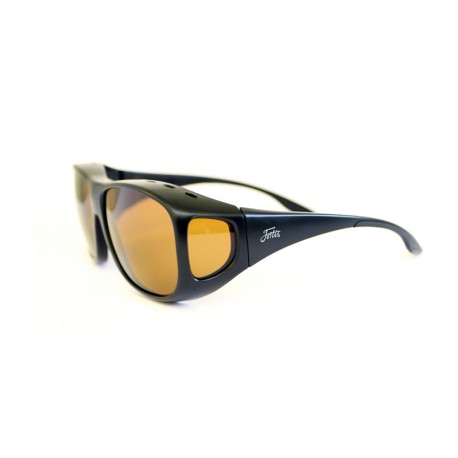Fortis "Overwraps" Polarised Sunglasses - Matte Black Frame / Amber AMPM Lens