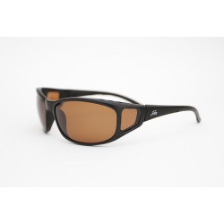 Fortis "Wraps" Polarised Sunglasses - Matte Black Frame / 247 Brown Lens