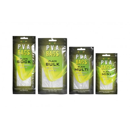 ESP Plain Solid PVA Bags - All Sizes - Mill View Fishing Tackle