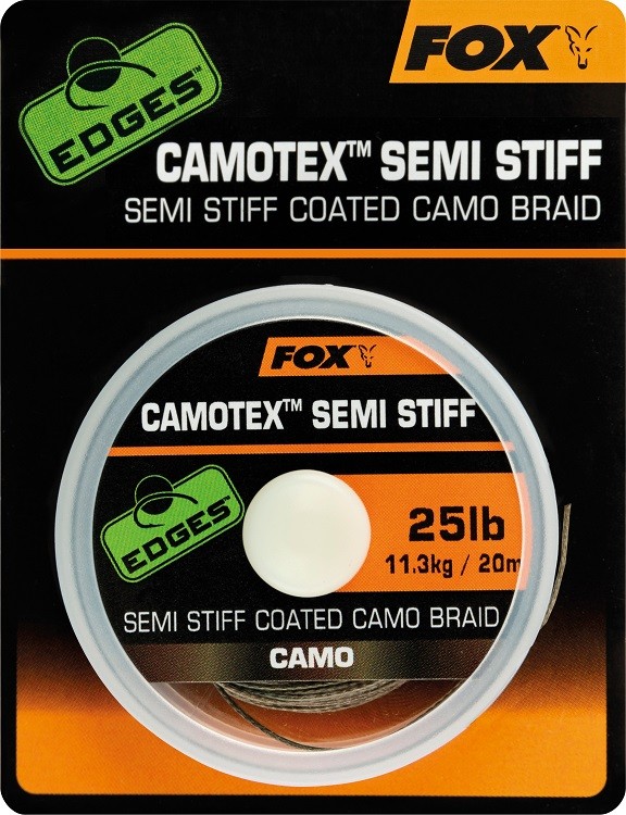 Fox Edge Camotex Semi Stiff Coated Camo Braid 15lb Dark Camo 