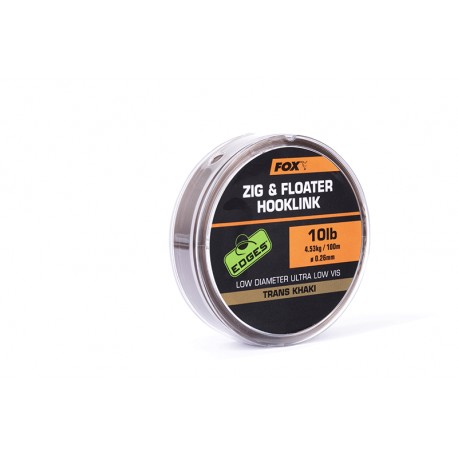 Fox Edges Zig & Floater Trans Khaki Monofilament Hooklink