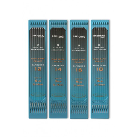 Drennan 6" Plate System Hooklinks - Barbless Wide Gape Pellet