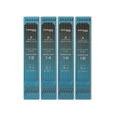 Drennan 6" Plate System Hooklinks - Barbless Wide Gape Carp