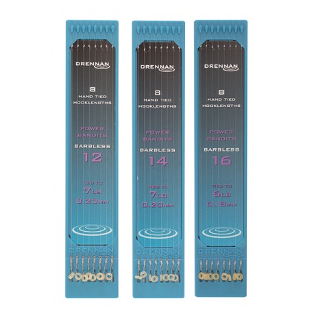 Drennan 6" Plate System Hooklinks - Barbless Power Bandits
