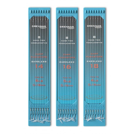 Drennan 6" Plate System Hooklinks - Barbless Carp Pushstops
