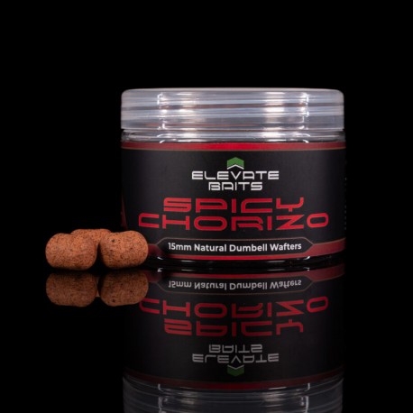 Elevate Baits Spicy Chorizo Range - 15mm Natural Dumbell Wafters