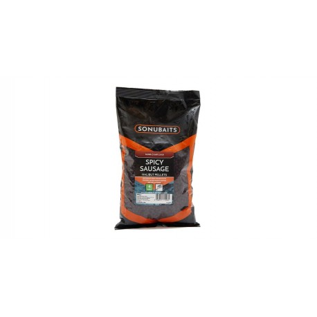 Sonubaits Spicy Sausage Halibut Feed Pellets - 900g Bag
