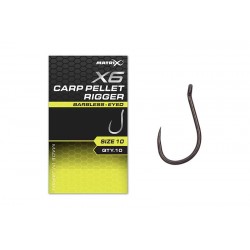 Matrix X6 Barbless Carp Pellet Rigger Hooks