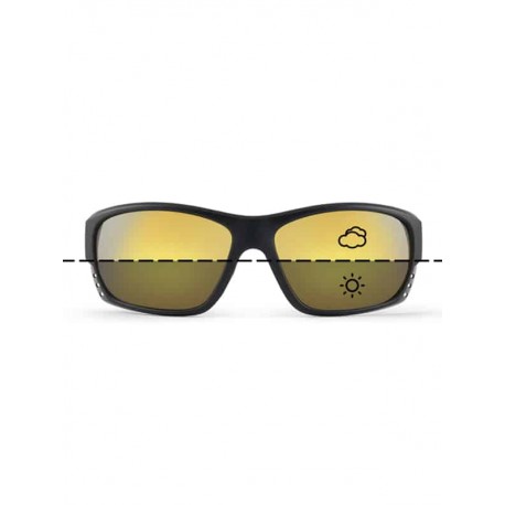 Fortis "Finseeker" Polarised Sunglasses - Black Frame / Switch + Silver X-Blok Lens