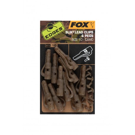 Fox "The Edges Camo" Range - Size 10 Slik Lead Clips & Pegs