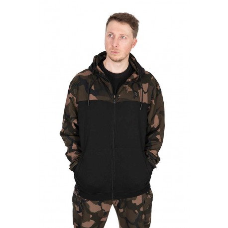 Fox Lightweight Black & Camo Zip Hoody