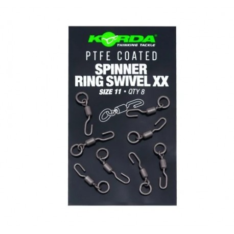 Korda PTFE Coated Size 11 XX Spinner Ring Swivels