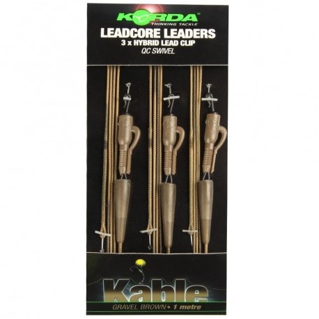 Korda Ready Tied 1m Kable QC Hybrid Lead Clip Leadcore Leaders