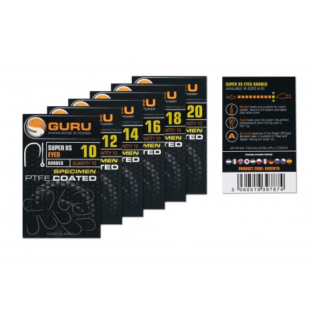 Guru Super XS Eyed Barbed Hooks